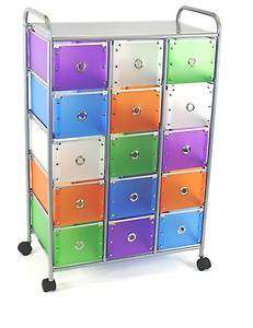 4D Concepts 15 Drawer Rolling Storage Multi color New  