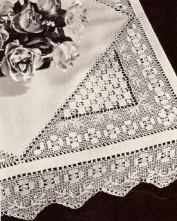 VNTG Applied Crochet PATTERN 38 Tablecloth Tea Cloth  
