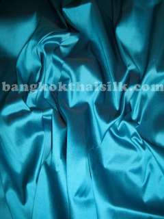 BLUE TURQUOISE 100% SILK TAFFETA FABRIC DRESS DRAPE BTY  