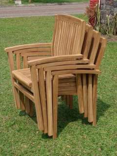 PC STACKING TEAK SET OUTDOOR PATIO FURNITURE DECK Z07  