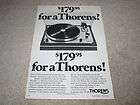 Thorens TD 165c Turntable Ad, 1974,
