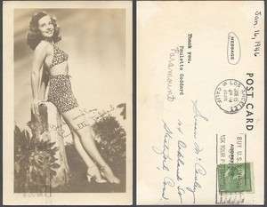   Hollywood Cheesecake Postcard Pin Up Girl Paulette Goddard 697929
