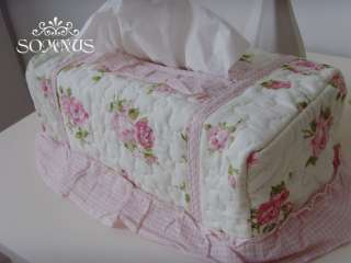 Shabby and vintage roses Quilted Tissue Box Cover 201201  