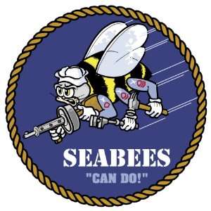  US Navy Seabees Seal Can Do Logo car bumper sticker window 