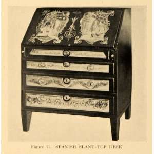  1920 Print Spanish Slant Top Desk Secretary Antique 