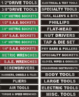 Adhesive TOOLBOX LABELS fits all Craftsman Tool Boxes  