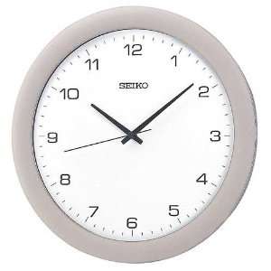  Seiko QXA137SLH Silver Case White Face Wall Clock 