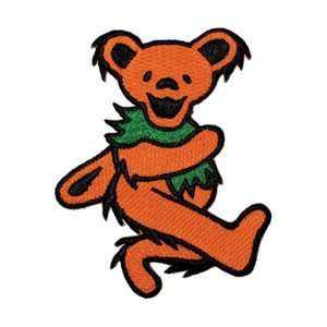   Orange Dancing Bear Embroidered Iron on Patch p1208 Toys & Games