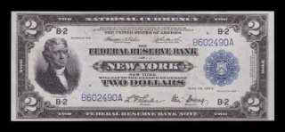 1918 $2 FEDERAL RESERVE BANK NOTE BATTLESHIP CHOICE UNC  