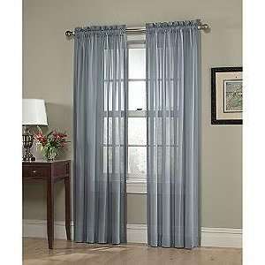   Slate Blue Solid Sheer Window Panel Brand New Curtain