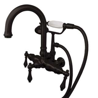 Oil Rubbed Bronze Wall Mount Clawfoot Tub Faucet w hand shower System 