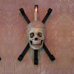   Sconce Skull/Metal, Life Size Skull on Metal Structure, NO LED Lights