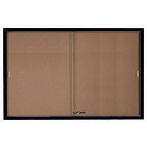   Enclosed Bulletin Board with Frame and Sliding Doors