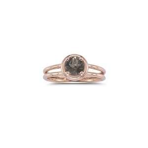  0.67 Cts Smokey Quartz Solitaire Ring in 14K Pink Gold 4.0 
