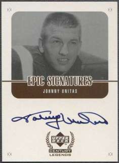 1999 Upper Deck Century Legends Football Johnny Unitas Auto  