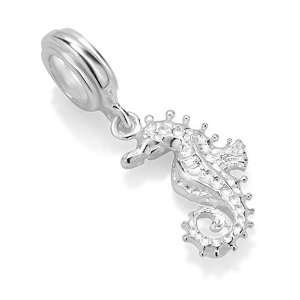   Sterling Silver Seahorse Dangle Bead Charm Fits Pandora Bracelet