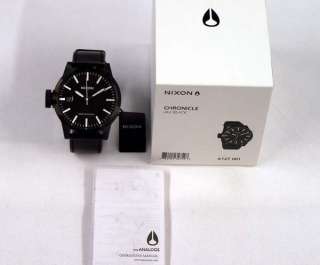 Nixon Authentic Watch Chronicle Leather All Black A127 001 NEW  