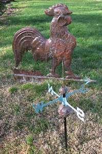   Finished Full Size Real Copper Large Rooster Weathervane weather vane