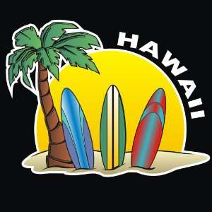  LazyCats   Hawaiian Beach with Surf Boards and Palm Tree 