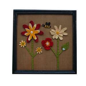 Two Flowers and Bee Screen Frame