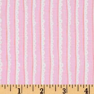  44 Wide Tea Party Dainty Stripes Pink Fabric By The Yard 