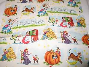   1940s Mother Goose Nursery Rhyme Gift Wrap Wrapping Paper T10  