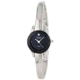  Womens 752433BLK NOW Diamond Accented Silver Tone Bangle Dress Watch