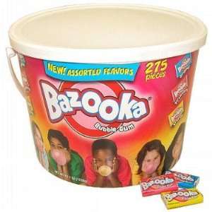 Bazooka Bubble Gum   Assorted, 275 count tub  Grocery 