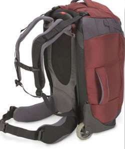   28 includes a stowable harness and hip belt for backpack wear