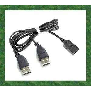  New USB Female to 2 USB A Male Power Y Cable Extension 