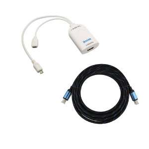  iKross MHL Micro USB Male to HDMI Female Adapter + 10 FT 