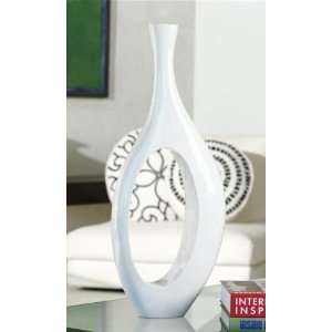  Noa Decorative Floor Vase in White Lacquered Resin