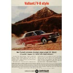  1964 Ad Vintage V8 Plymouth Valiant Vinyl Roof Convertible 