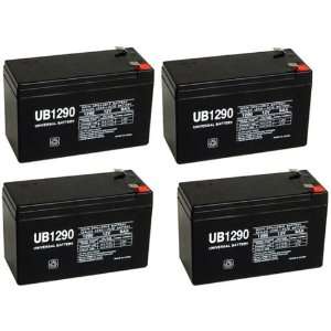  BATTERY REPLACEMENT VISION CP1290 12V 9AH F1 .187   4 Pack 