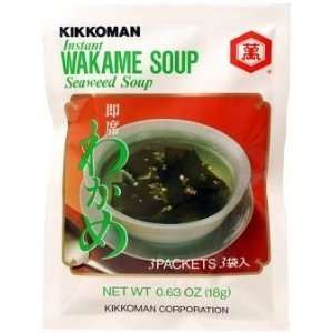 Kikkoman Instant Wakame (Seaweed) Soup , 6 PAK   Total 18 Individual 