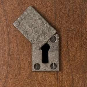 Hand Forged Iron Rectangular Keyhole Escutcheon   Beeswax  