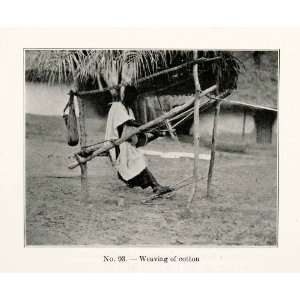  1930 Print Weaving Cotton Loom Africa Liberia Tribe Work 