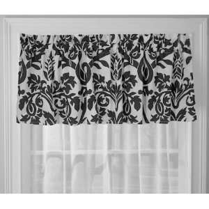    Modern Contemporary Black and White Scroll Valance