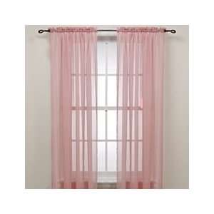   Rose Pink Solid Sheer Window Panel Brand New Curtain