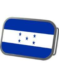 Honduras Flag Honduran Team Metal Grey Belt Buckle
